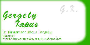 gergely kapus business card